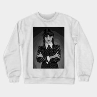 Jenna ortega/wednesday black&white Crewneck Sweatshirt